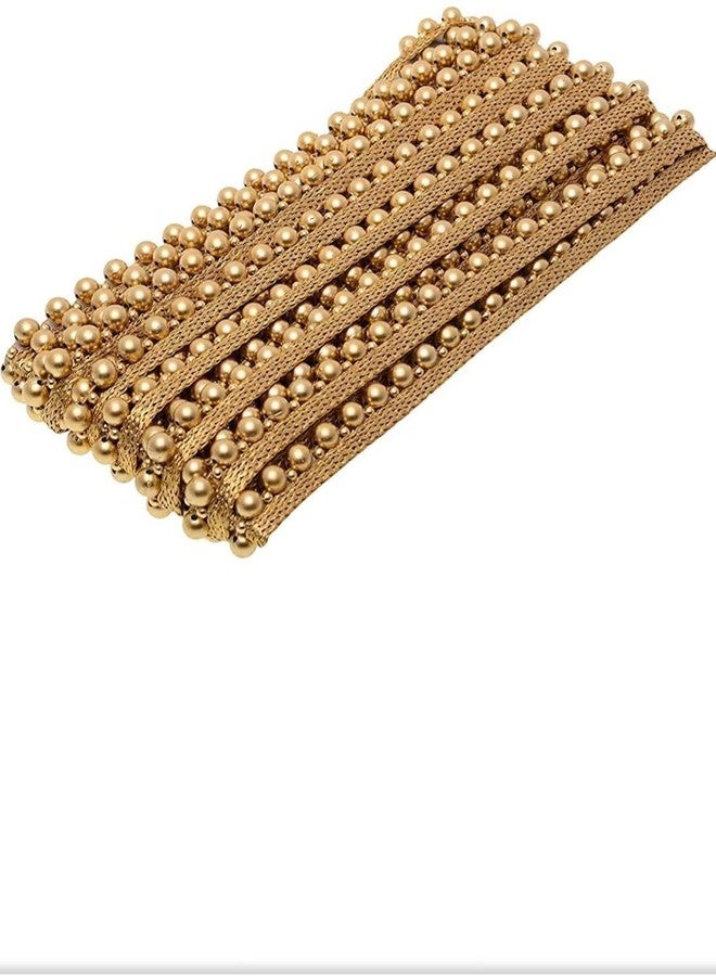 PREMDAS LACES Premdas lace Gold Beaded Lace, Indian Beaded & Trim Border, Lace Border, Beaded Tassel Trim (Gold 1) - Image 1